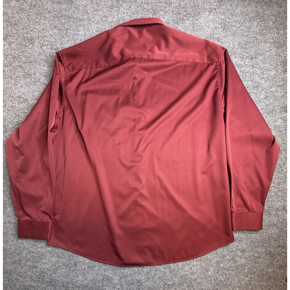 Flex Men's Luxury Collection Designed‎ in Italy Long Sleeve Red Shirt 3XL